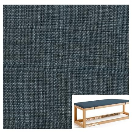ILiemao Gartenstuhl Sitzkissenbezüge Leinenstoff Sitzkissen Ersatzbezug Mit Reißverschluss rutschfest Für Quadratisches Küchen Sofa Kissen Bezug Sitzkissenbezug Leinen 3cm Höhe(105x30 cm)