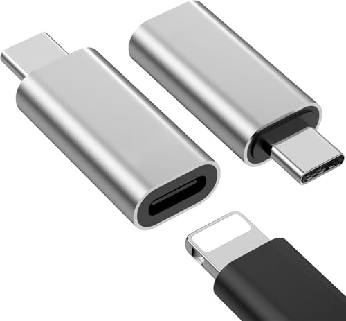 2 Pack Adattatore da Light-ning a USB C per i-Phone 15/16/17 Pro Max/Plus,supporta ricarica e trasferimento dati, cavo di collegamento per caricatore di tipo C,adattatore femmina USB C