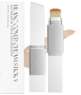 2-in-1 Foundation Stick mit Pinsel – Langanhaltender Concealer & Foundation für makellose Deckkraft – Wasserdicht, schweißfest, leicht & atmungsaktiv – besondere Anlässe (Natur)