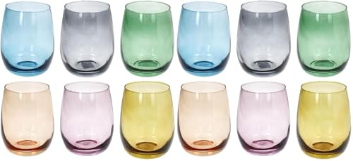 Tognana, Confezione 6 bicchieri Cc400 Rhapsody, Vetro, Multicolor (Confezione da 2)