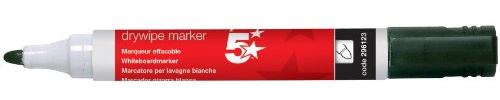 5 Star® Schwarz trocken abwischbaren Weißboard Marker Pen - 3mm Bullet Tip