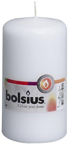 Bolsius Glatte Stumpenkerzen - Weiß - 8 Stück - 13 x 7 cm - Dekorative Haushaltkerzen - Länge Brenndauer 43 Stunden - Unparfümierte