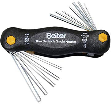 Beiter Bow Wrench, Multifunktions-Innensechskant-Tool für Bogenschützen | 8 Zoll & 3 metrische Schlüssel + Schlitzklinge, präzises Werkzeug für Recurve- & Compoundbögen