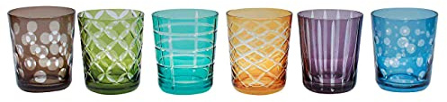 Pols Potten Tumbler Cuttings Gläser 6er Set | Glas poliert | verschiedene Motive | Wunderschöne Allround-Gläser