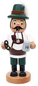 Dekohelden24 Lustiger Räuchermann als Bayer mit Brezel und Bier, ca. 19 cm