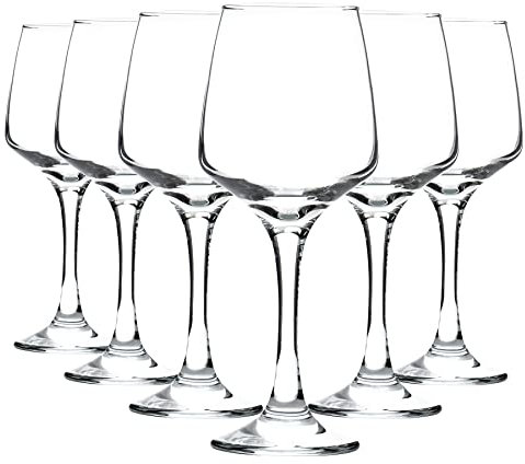 Argon Tableware Lot de 24 Verres à vin Blanc - 295 ML - Collection Tallo - Grands Verres à vin lavables au Lave-Vaisselle Ensemble de Verres à vin Rouge