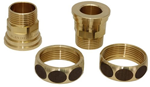 Pumpenverschraubungs-Set aus Messing, DN 25 AG 1 x DN 40 IG 1 1/2