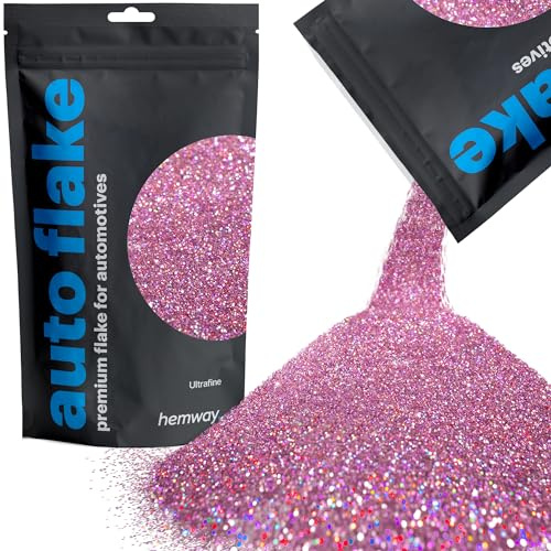 Hemway Auto Flake Glitter for Paint 100g Ultrafine Pink Holographic | Metal Flake for Custom Auto Paint & Coatings, for Car, Motorbike, Truck, Vehicles, Automotives