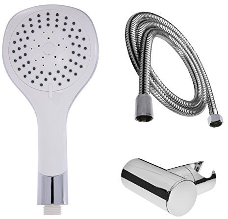Design Handbrause Brausekopf Brause Brauseschlauch und Brausehalterung Dusche Weiss