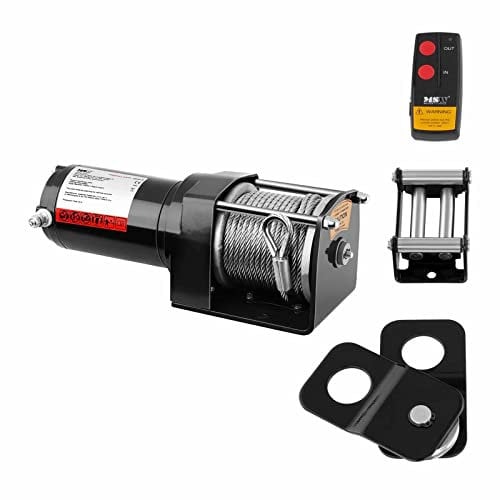 MSW Elektrische Seilwinde Seilzug Offroad Motorwinde PROPULLATOR 3500-B (Zugleistung: 1.590 kg / 3.500 lbs, Permanentmagnetmotor, 12 m Seillänge, Trommelgröße: Ø 32 mm, inkl. Umlenkrolle)