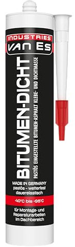PROFI Dach Dicht Reparatur modifizierter Kaltpolymer Bitumenkleber Kaltkleber Dichtstoff Bitumendichter schwarz Kartusche 300 ml