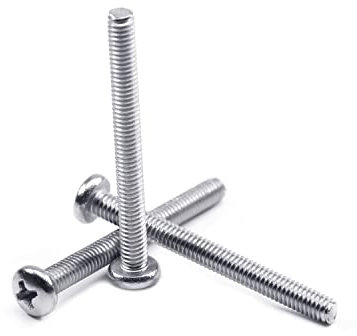 MroMax Lot de 30 vis cruciformes M4 x 40 mm en acier inoxydable 304 Gris argenté, vis de serrage, vis moletée, vis d'assemblage pour meuble