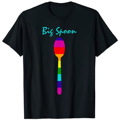 rainbow gay pride couple little Spoon big spoon T-Shirt