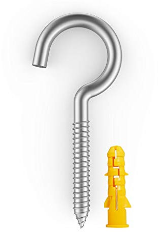 YAIRMIS 20 Pieces of 304 Stainless Steel Kits, Ceiling Cup Hook Screw Hooks, Ring Screws for Home, Office and Outdoor use, Lighting Hook Racks, self-Tapping Hooks, Hooks (VF006-3.5-20-UK)