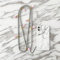 Universale Handykette Umhängeband Lanyard,Böhmische Bunte Perlenkette Handy Halsband Schlüsselband mit Quasten,Telefon Anhänger Hängende Schnur Handy Schmuck Mobile Phone Chain für Frauen Damen,Grau