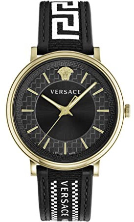 Versace V-Circle Collection Luxus-Herren-Armbanduhr, Gold-VE5A01921, OS, V-Circle