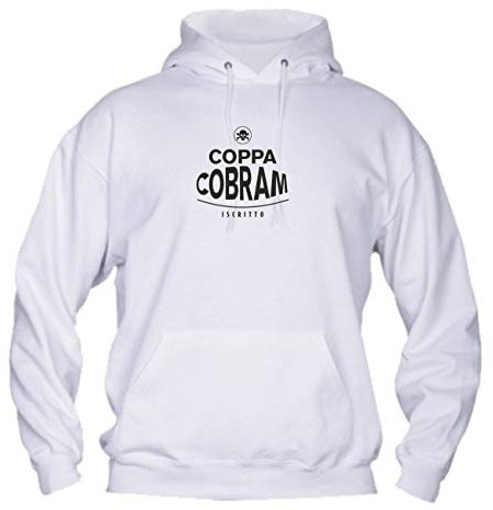 Vestin Felpa Uomo con Cappuccio - Coppa Cobram - Made in Italy (Bianco, S)