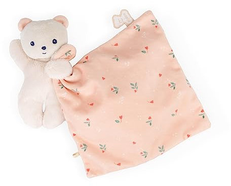 Carre Douceur Doudou Ours Feuilles d'amour 17CM