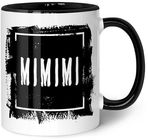 GRAVURZEILE Bedruckte Tasse mit Spruch - MIMIMI - Lustige Geschenke - Spülmaschinenfest - Geschenk für Freunde & Kollegen - Geschenk für Büro & Alltag - Farbe: Schwarz & Weiß