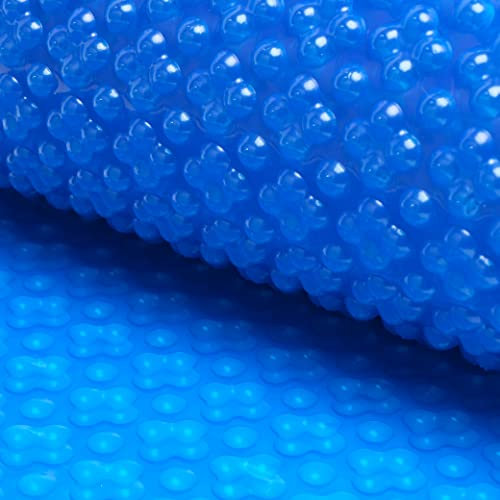 TONTAIN Couverture solaire ronde bleue à quatre bulles pour piscine creusée et hors sol, chauffage de piscine côté bulle vers le bas avec énergie solaire 16 mil400 μm, 3 m