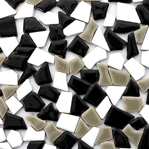 VIOCIWUO Piastrelle a mosaico in ceramica per artigianato, 200 g, forma irregolare, 0,5 x 2 cm, assortimento di mosaico, forniture per cornici fai da te, sottobicchieri fatti a mano, decorazione