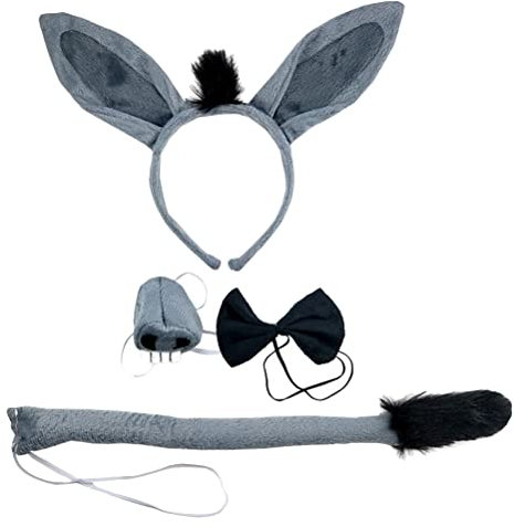 minkissy 1 Satz Esel Stirnband Stirnbänder Für Damen Esel Nase Kopf Halloween-dekor Zootierkostüm Ohren Und Ausgewachsen Esel-hundekostüm Mann Stoff Erwachsener Kleiner Esel