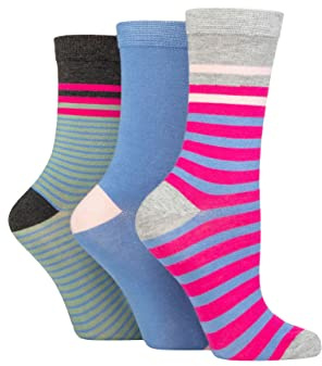 Glenmuir Womens Patterned Bamboo Socks Bright and Colourful, Fun Designs - Pack of 3
