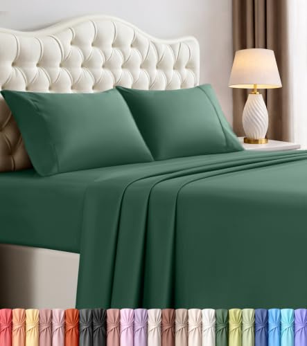 Utopia Bedding Queen Bed Sheets Set - 4 Piece Bedding - Brushed Microfiber - Shrinkage and Fade Resistant - Easy Care (Queen, Emerald)