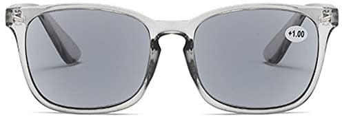 MAGIMODAC Damen Herren Lesebrille mit Sonnenschutz Sonnenbrille getönte Lesebrillen mit sehstärke 1.0+ 1.5+ 2.0+ 2.5+ 3.0+ 3.5+ 4.0+(Tranparent Grau, 1.50)