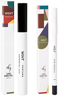 UND GRETEL - WINT Mascara Darkest Black 02 + HOLT Eye Pencil Black 01 - Zertifizierte Naturkosmetik