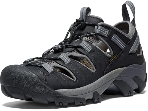 KEEN Men's Arroyo 2 Closed Toe Hiking Sandals, Black/Steel Grey, 10