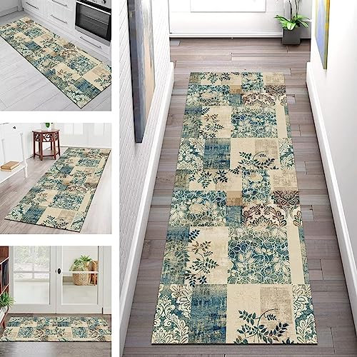 Teppich Läufer Flur Küche rutschfest waschbar Teppichläufer Lang 120X300CM 3D-Muster Abstrakt Küchenläufer Flurmatten Meterware Korridor Tepiche Kücheteppich Schlafzimmer Wohnzimmer Breit 40-120cm