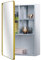 Stainless Steel Mirror Cabinet for bathroom with Golden Framed Door, multi shelves,37x53 cm (15 x 21 inch)