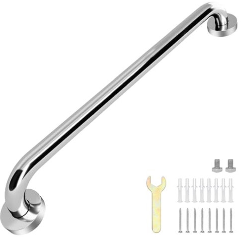 sunzone Barre de sécurité pour salle de bain, 60 cm, main courante en acier inoxydable, barres de sécurité, appui main courante, sécurité pour salle de bain pour personnes handicapées, barre de