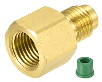 M METERXITY Laiton Tuyau Raccord Réducteur Adaptateur - Droit Laiton Adaptateur, Serré Connexion, Appliquer à Tuyau Réservoir, (1/4SAE Mâle à G1/4 Femelle Filetage, Jaune)