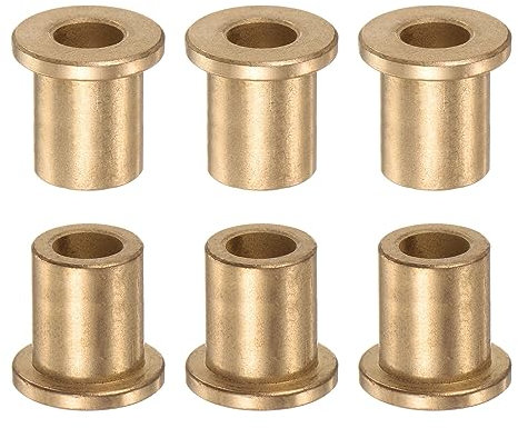 sourcing map 6pcs Flange Bearing Sleeve 10mm Bore 16mm OD 20mm Length 3mm Flange Thickness Bronze Bushing Self Lubricating Bushings Sleeve for Industrial Equipment