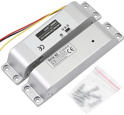YiToo Cerradura eléctrica Drop Bolt Lock DC 12 V Fail-Safe Art Cerradura electrónica para control de acceso, sistema de entrada con retardo de tiempo