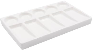 Coshar Palette de peinture rectangulaire en céramique à 10 puits - Plateau de mélange pour peintres - Séparation, mélange aquarelle et peinture à l'huile
