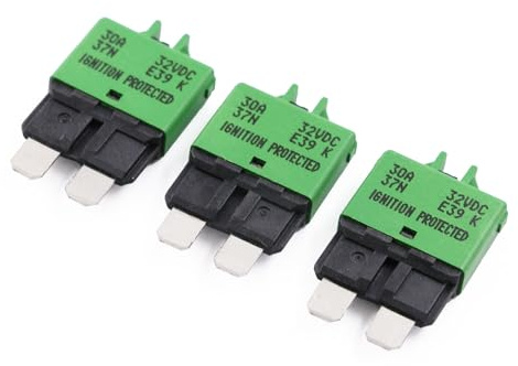 Gloaso 12V 24V 32V 30A Sicherungsautomat mit Manueller Reset Sicherungshalter ATC/ATO Low Profile 30 Amp DC Sicherung Leistungsschalter Schutzschalter für Kfz LKW Wohnmobil Boot, 3-Pack