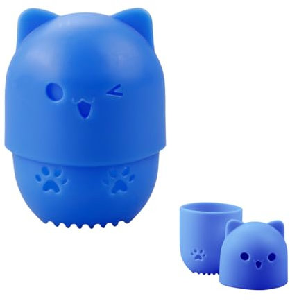 Tabanzhe Makeup Sponge Marshmallow Sponge with Silicone Travel Case - Beauty Blender Holder, Washable and Reusable Cat Shape Cosmetic Sponge Container