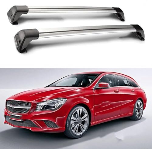 2 Stück Auto Dachträger Aluminium Gepackträger für Mercedes Benz CLA Shooting Brake Wagon 2015+, Relingträger Abschließbar Auto Lastenträger Dachgepäckträger DachquerträGer