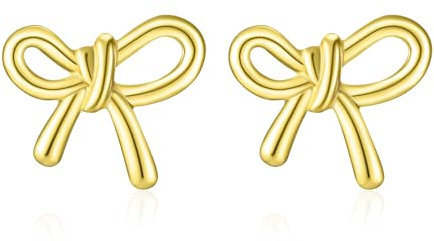 Bow Schleife Ohrringe Gold Ohrringe Schleifenohrringe für Damen 14K Gold Schleifen Ohrstecker