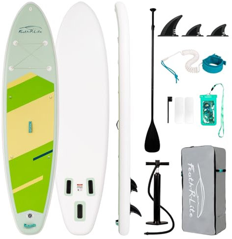 Funwater Stand Up Paddle Board Ultra-Leichtes Aufblasbares Paddleboard, Mit Sicherheitsleine, Handpumpen, Aluminiumlegierung Paddel, Rucksack, wasserdichte Telefontasche