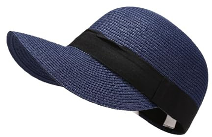 Cicilin Sombreros de verano para mujer, plegables, flexibles, de color sólido, de paja, para viajes, playa, gorra de béisbol