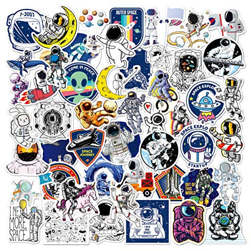 Astronauten Weltraum Aufkleber 50Pcs für Laptop, Fahrrad, Gepäck, Graffiti-Patches, Gitarrenaufkleber für Skateboard, Gepäck, Fahrradstoßstange, Geschenk für Kinder/Teenager