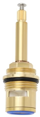 LT Easiyl BSP 3/4 Zoll Blaues Messing Kartusche für Dusch-/Badezimmerhahn Vierteldrehung 20 Zähne Keramik-Wasserhahnkartusche für Küchen Badezimmer Waschräume (zum Öffnen Gegen Den Uhrzeigersinn)