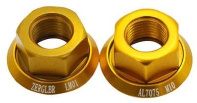 QAOHE Axle Nut, 2pcs Bicycle Wheel Hub Axle Nuts 7075 Aluminum Alloy M10*P1.0 Bolt Screw Nut for Front and Rear Bike Wheel