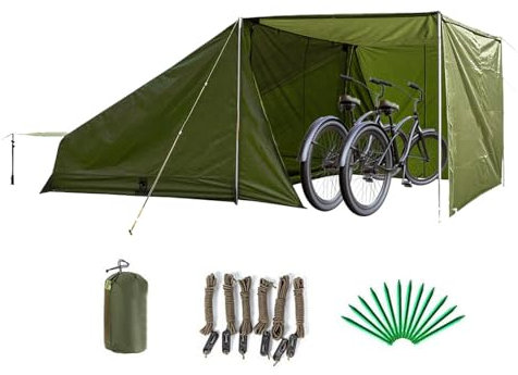 YSMSMZJK Abri Jardin avec Toile D'ombrage Amovible Cabane De Jardin Exterieur avec Tissu Oxford 210D PU4000 Imperméable Tente Velo Abri Moto