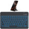 OMOTON Clavier sans Fil Bluetooth avec Support, Mini Clavier Portable Rétroéclairé Rechargeable Silencieux, Clavier AZERTY Français pour iOS Android Windows, Noir