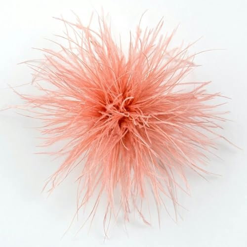 Broche en plumes d'autruche de qualité supérieure, épingles à revers en plumes, pinces à foulard pour femmes et hommes, vêtements de luxe, bijoux, accessoires - rose poudré